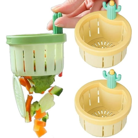 

Syrinx Kitchen Sink Drain Filter - Cactus Strainer Press Automatic Dumpling Basket (Yellow 2PC)