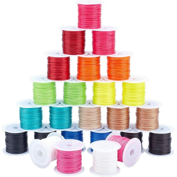 Korean Waxed Polyester Cords Mixed color 1mm 10.93 yards(10m)/roll 25rolls/bag