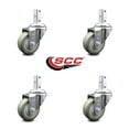 thumbnail image 2 of 3.5 Inch Gray Polyurethane Wheel Swivel 3/4 Inch Square Stem Caster Set SCC, 2 of 2