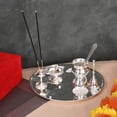 thumbnail image 1 of Silver Plated Tradational Pooja Thali Set of 7 Pieces with Royal Velvet Box, 1 of 1