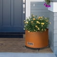 thumbnail image 6 of WORTH Metal Round Planter with Wheels - 14.6''H Modern Heavy Duty Flower Pot Raised Garden Bed - Industrial & Residential - All Weather Use - Indoor Outdoor Garden Deck Vegetables Tomato Use - Rusty, 6 of 6