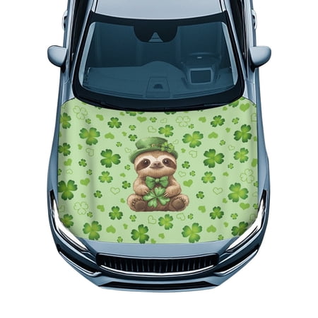 XYZCANDO Car Hood Cover Protector Clover Waterproof Swimsuit Fabric Easy to Clean UV Resistant Snow Car Cover for Car Hood for SUV Trucks Van