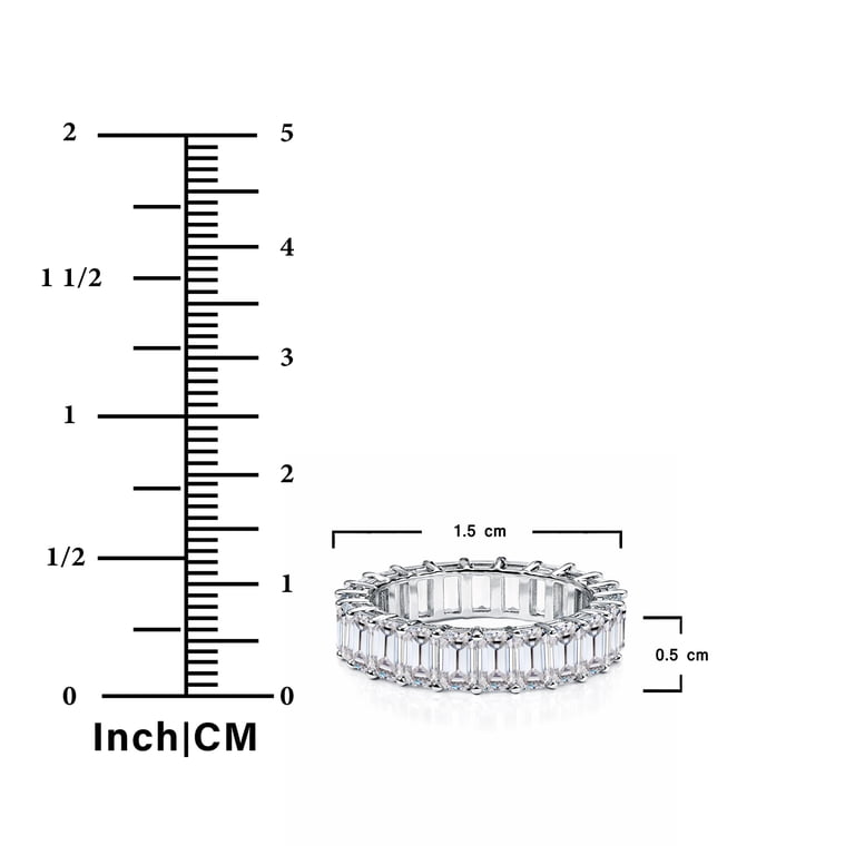 JeenMata Stackable Emerald Cut Eternity Wedding Band photo 7