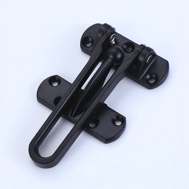 Cerradura de refuerzo de puerta Cerradura de barra oscilante para seguridad en el hogar Cerraduras de puerta delantera para niños Espesar aleación de aluminio sólido (Negro)