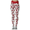 thumbnail image 3 of DYMADE Womens Christmas Workout Leggings Footless Fun Graphic Printed Cute Patterns Skinny Pants, 3 of 5