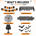 thumbnail image 2 of Halloween Decorations Set Halloween Party Decor Supplies - Round Tablecloth, Table Runner, Fireplace Mantel Scarf, Lamp Shade Cover, Banner, 3D Bat, 2 of 7