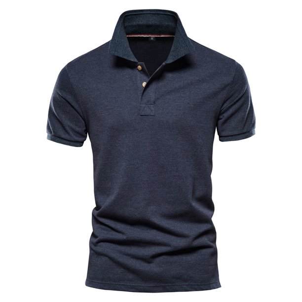 Nuevos Polos de algodón para hombre, Polo clásico de Color sólido, Polo de manga corta para hombre, Polo informal de negocios Social de alta calidad para hombre