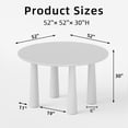 thumbnail image 7 of MAYEERTY 52x52x30 Modern Round Dining Table, Mid-Century Wood Kitchen Table, Walnut ​, 7 of 7