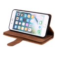 thumbnail image 6 of Dteck Wallet Case For iPhone 7 Plus / 8 Plus, Matte PU Leather Case Built-in 9 Card Slots Zipper Purse Flip Cover With Hand Strap, Brown, 6 of 9