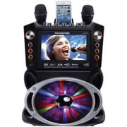 Karaoke USA DVD/CDG/MP3G Karaoke Machine with 7" TFT Color Screen, Record, Bluetooth and LED Sync Lights, GF846