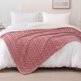 thumbnail image 4 of Exclusivo Mezcla 50"x70" Sherpa Fleece Throw Blanket, Reversible Velvet Plush Blankets and Soft Throws for Couch, Sofa, Bed, Super Cozy Thick and Warm, Dusty Pink, 4 of 10