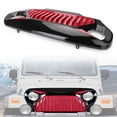 thumbnail image 3 of NS for 97-06 Jeep Wrangler TJ Angry Grille Gladiator Grill Glossy Red Black, 3 of 10