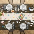 thumbnail image 6 of Easter Bunny Egg Floral Table Runners 36 Inches Cotton Linens Party Coffee Table Runner Cloth for Wedding Dinning Holiday, Spring Flowers Rabbits Washable Table Dressers Scarves Decor, 13" Wide, 6 of 6