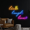 thumbnail image 3 of Craftnamesign Live Laugh Love Neon Sign, Bedroom Decor, Shop Wall Art, 3 of 4