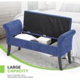 thumbnail image 5 of Magshion 51" Storage Ottoman Bench, Upholstered Tufted Bedroom Bench with Rolled Arms, Large Storage Chest for Living Room, Entryway, Dorm, Navy Blue, 5 of 9