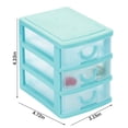 thumbnail image 3 of Desktop Drawer Organizer, Small Plastic Storage Box with Translucent Drawers for Jewelry Beads Small Items, 3 Layers, (Sky Blue), 3 of 4