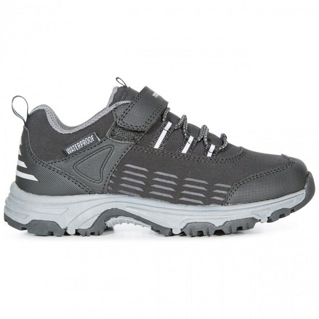 Trespass - Zapatillas Deportivas Harrelson Tira Adhesiva, Atado Elástico Diseño Impermeable para Niños/Niñas (Negro)