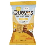 Quevos Egg White Crisps, Cheddar Flavor, 23g Protein, 9g Fiber, No Artificial Flavors or Preservatives, Keto Friendly, Gluten Free, 3.2 Ounce (Pack of 6) (3.20 Ounce (Pack of 6))