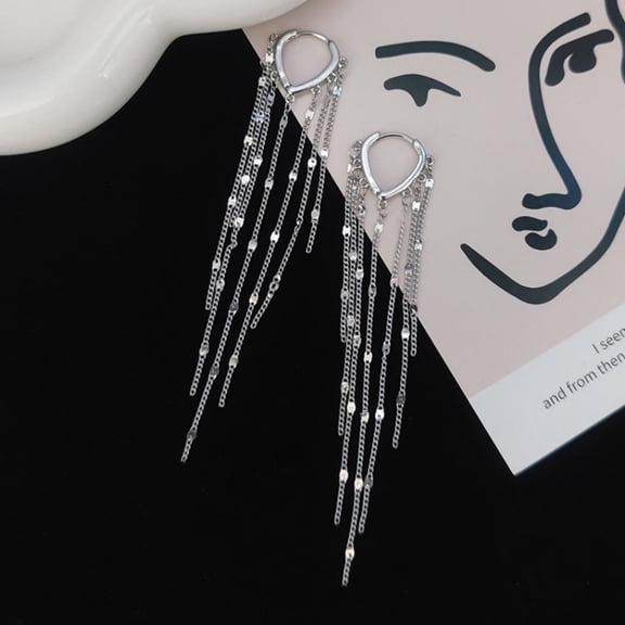 JennyShop Light Luxury Fashion Long Tassel Heart-Shaped Earrings Personalized Trend Wedding Party Ladies Earrings Holiday Jewelry Gift