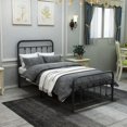 thumbnail image 3 of Twin Metal Platform Bed Frame With Headboard - No Box Spring Needed, 12.4" Under Storage, Noise-Free, Easy Assembly, Black, 3 of 7