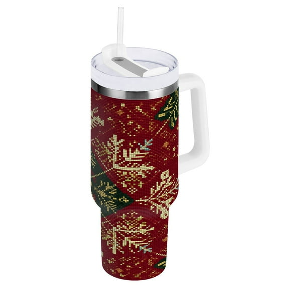 40 oz Stainless Steel Tumbler Vacuum Insulated Leak Proof Stainless Steel Coffee Cup Water Bottles Romantic Red Christmas