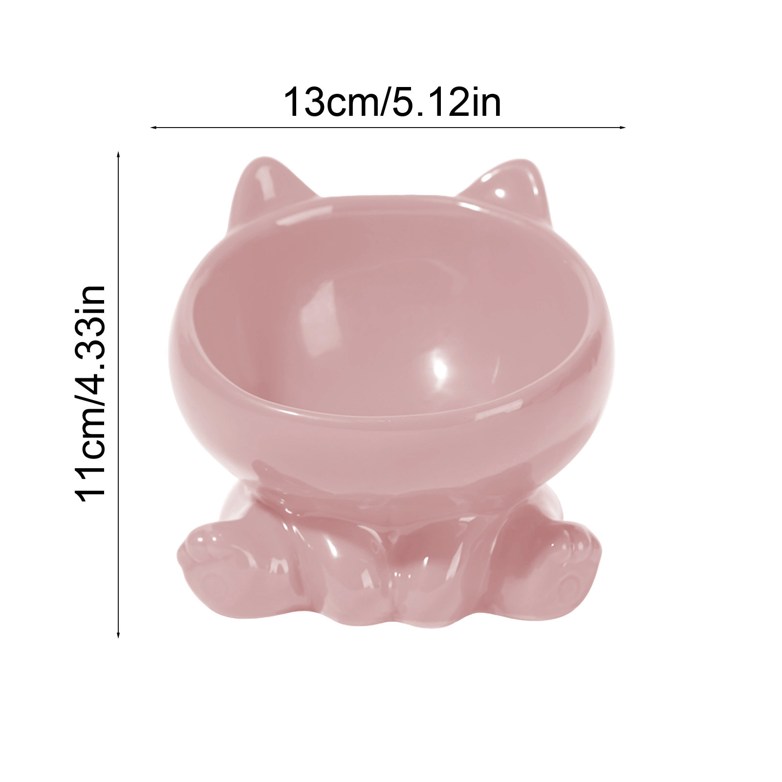 Lunxisen 2 Pcs Elevated Cat Food Bowl, Ceramic Raised and Tilted Water Bowl, Anti Vomiting and Protect Pets' Spines Dishes for Small Dog, Fat Faced Cat, Kitten