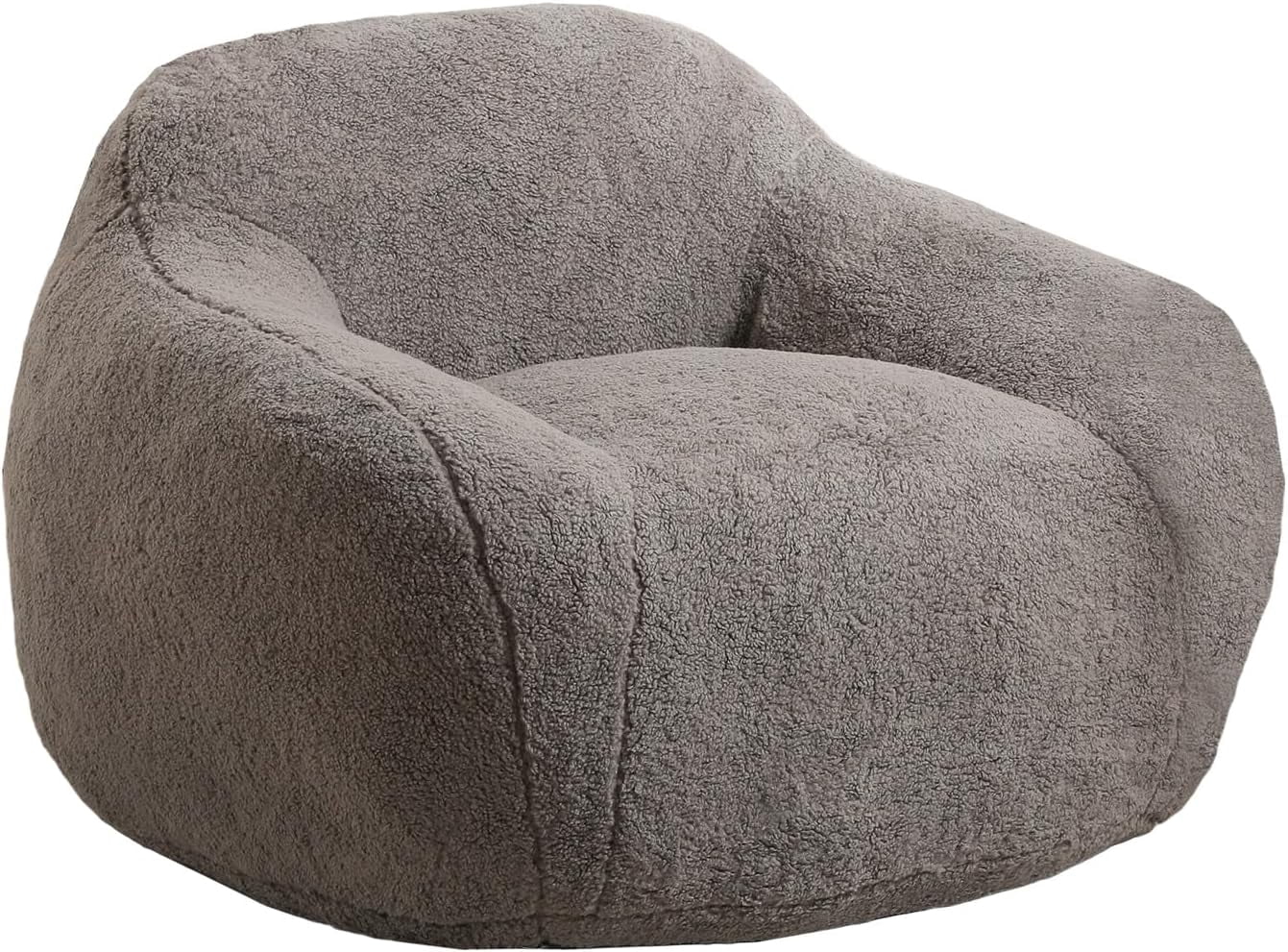 Beanbag Chair, Bean Bag Chair with Filler, Adult Bean Bag Chair for Living Room, Cozy Beanbag Chair for Adults with Filling (Sherpa Fleece Fabric in Light Gray, 39.4" Wx36.6 Dx26.8 H)