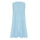 thumbnail image 5 of Puntoco Moda Mujer Verano Talla Grande Algodón Y Lino Sin Mangas Empalme Suelto Cuello Redondo Vestido De Color Sólido Azul Claro L,Regalos Para Mujer Joven, 5 of 7