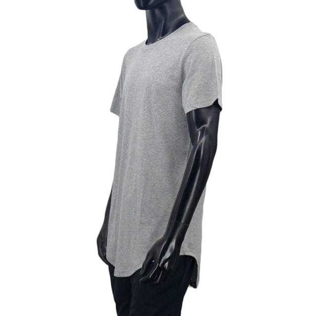 Guardurnaity Hombres Camisetas largas Hip Hop Camiseta Manga corta Palangre Camisetas largas Hip Hop Camisetas casuales Blusa Camisetas gris XXL