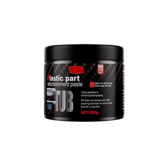 Automotive Black Rubber Plastic Restorer Paste - Interior Trim Refurbishing , Anti-AgingCream, Long-Lasting Shine, Prevents Fading, 1 Pack