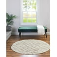 thumbnail image 4 of Unique Loom Trellis Shag Collection Area Rug - Ruth (7' 10" Round Beige/Light Brown), 4 of 11
