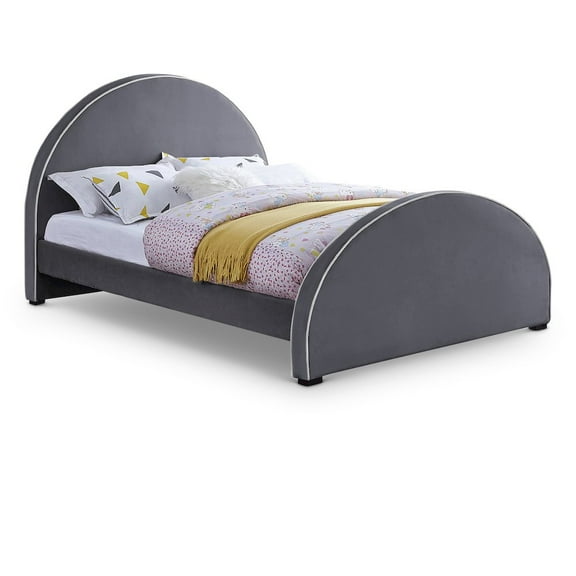 Meridian Furniture Brody Grey Velvet Full Bed