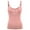 BLUSH, variant on Women Ribbed Spagehtti Strap Camisole Crop Vest Tank Top With Buttons
