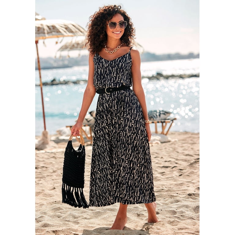 lascana beach dress LASCANA Women's Embroidered Cold Shoulder Dress