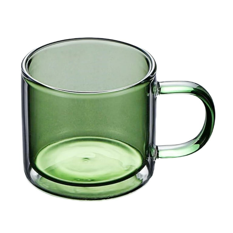 1pc Double Wall Insulated Coffee Mugs with Handle Clear Glass