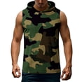 thumbnail image 7 of Lpmadey Men's Camo Hoodie Vest Sleeveless Workout Tank Top Outdoor Casual Athletic Gym Hiking Tops, 7 of 7