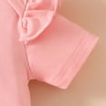 thumbnail image 5 of Baby Girls Summer Outfits Set Short Sleeve Romper and Bow Floral Print Shorts Set with Headband 3 Piece, 5 of 6