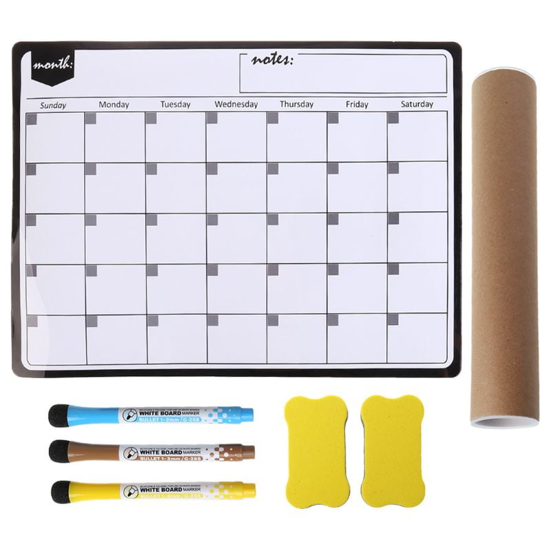 HeroNeo A3 Monthly Planner Soft Magnetic Whiteboard Fridge Magnets Drawing Message Board Remind Memo Pad Calendar