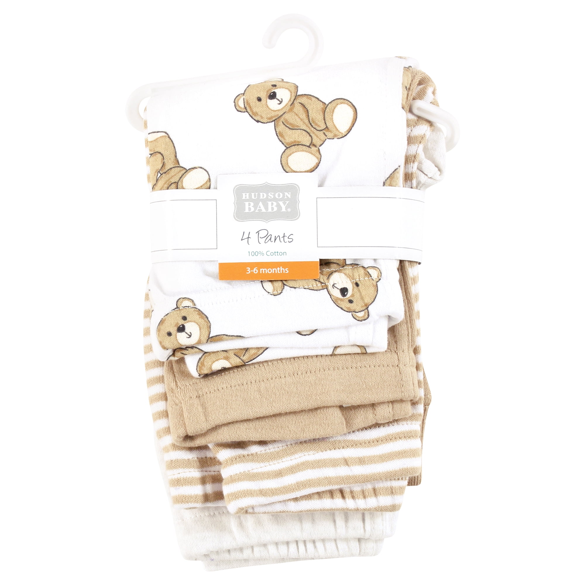 Hudson Baby Cotton Pants and Leggings, Teddy Bears, 3-6 Months
