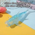 thumbnail image 4 of Glitter Shark Squishy Toy with Slow Rising Design, Translucent Blue with Sparkles, for Kids and Adults, Relaxation Toy, 4 of 4