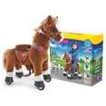thumbnail image 5 of PonyCycle Ride-On Horse Toy with Sound and Hand Brake, Kid-Powered, Ages 3–4, Brown, Ux324, 5 of 12