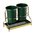 thumbnail image 4 of Organizador de almacenamiento de cubiertos y perchero de metal para utensilios de cocina Verde oscuro, 4 of 9