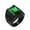 Black Green Stone, variant on Men's Stainless Steel Gothic Multicoloured Crystal Gemstone Tulip Engraved Chunky Biker Ring Punk Finger Jewelry Silver Black Stone Size 14
