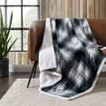 thumbnail image 1 of Eddie Bauer Couverture Ultra-Pelucheuse Collection Home - Réversible en Sherpa Polaire, Douce et Confortable, Parfaite pour Lit Ou Canapé, Motif à Carreaux, 1 of 11
