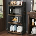 thumbnail image 4 of 4-Tier Standing Baker's Racks, Free Standing Microwave  Stand Microwave Stand Island Coffee Bar Adjustable Kitchen Shelves Freestadning for Kitchen Home Office (Brown), 4 of 7