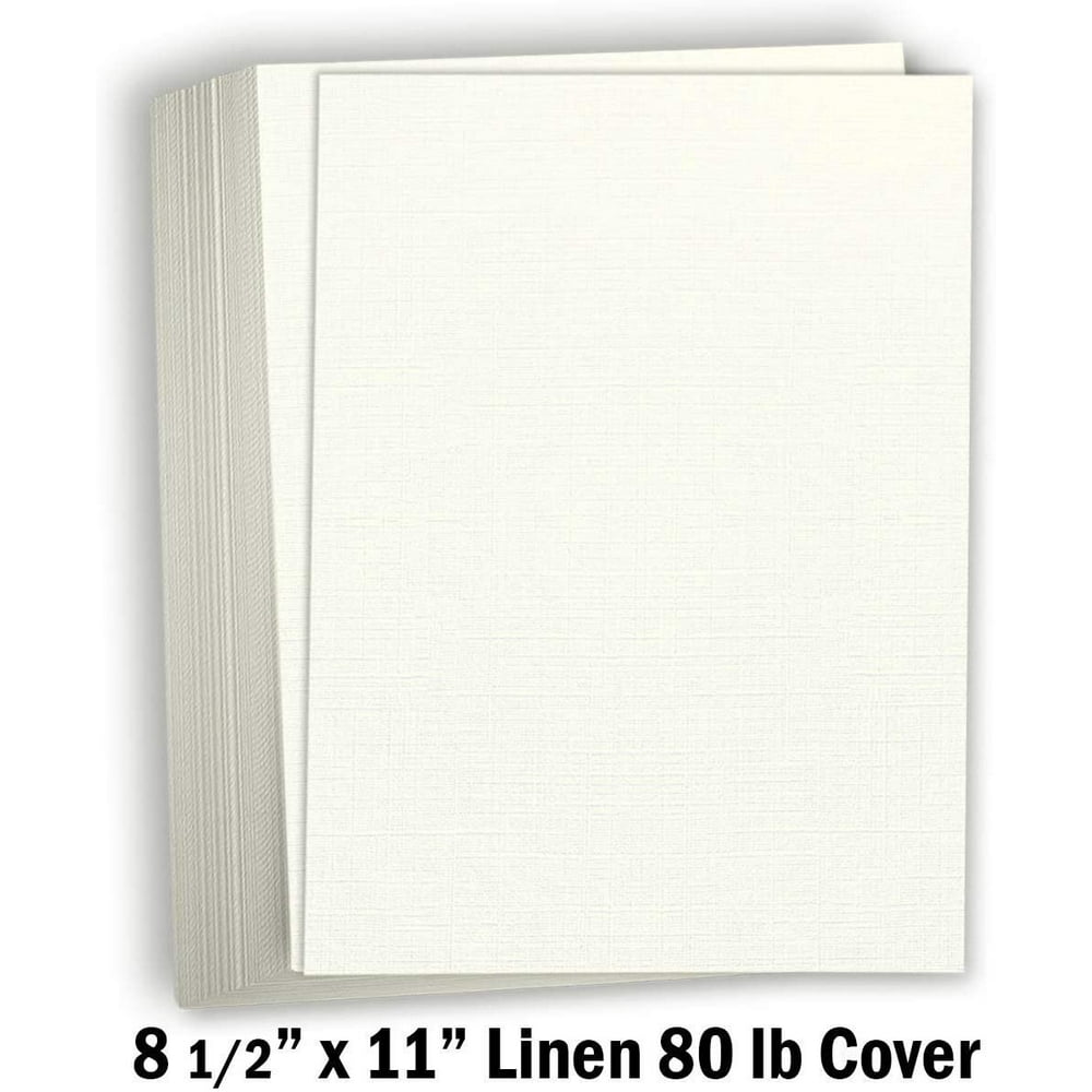 Hamilco White Resume Linen Textured Cardstock Paper 8 1/2 x 11" Blank
