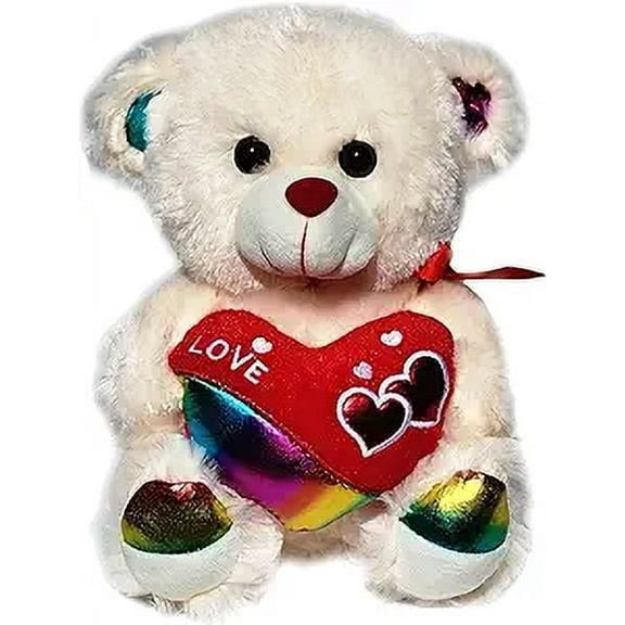 Party Pro's Teddy Bear Soft Plush Stuffed Animal Holding Embellished Love Heart 9 inches