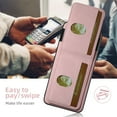 thumbnail image 5 of Compatible with Google Pixel 8A Flip Wallet Phone Case with Card Holder Elastic,Magnetic Back Flip Kickstand Cover Premium PU Leather Business Classic Style Shockproof Case,Pink, 5 of 12