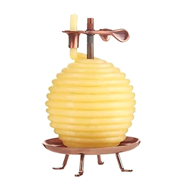 Vela por hora Eclipse 20612B Vela de diseño redonda de 60 horas hecha de cera de abejas Con base de cobre