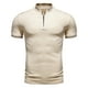 thumbnail image 2 of pstuiky Camisa de manga corta para hombre, Camisa informal de manga corta con cuello alto, bordado y cremallera de color liso para hombre camisas casuales para hombre xxl, 2 of 9